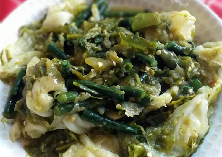 Proses meracik Kol Kacang Panjang Sambel Ijo yang Enak
