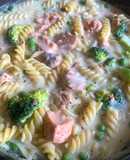 Creamy Pasta with Canned Salmon & Broccoli