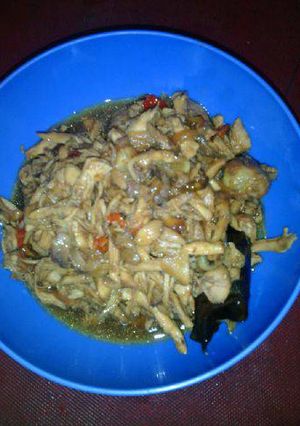 Foto resep ayam suwir saos tiram 