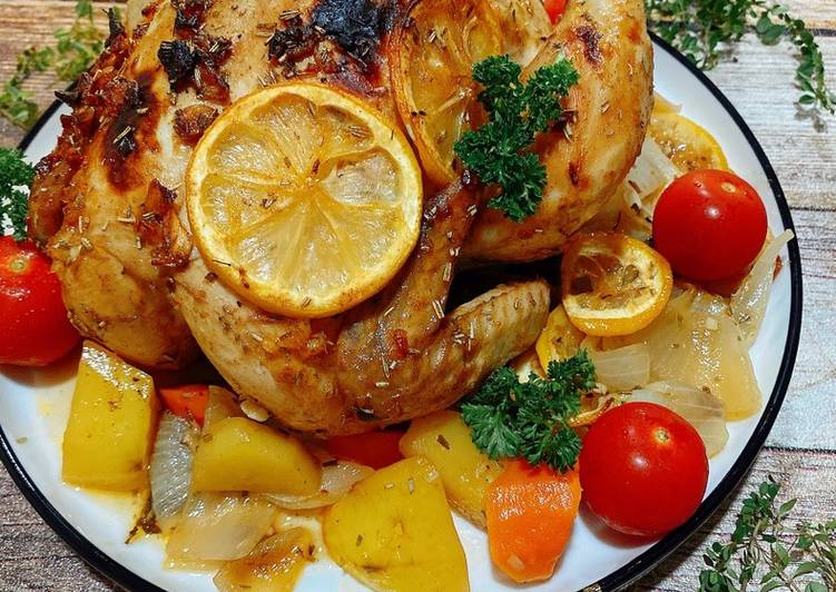 Garlic Herb Butter Roast Chicken