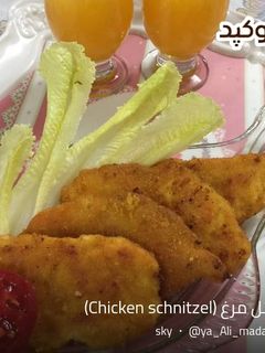عکسی از دستور شنیتسل مرغ (Chicken schnitzel)😋