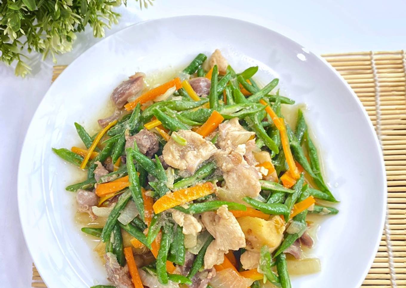 Kacang Panjang Cah Ayam