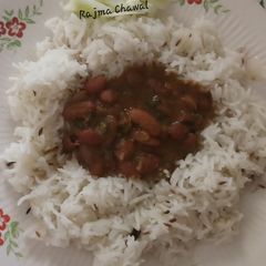 Rajma chawal with jeera rice A picture of Rajma chawal with jeera rice.