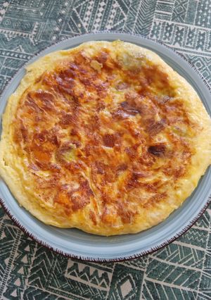 Una foto de Tortilla de calabaza y puerro
