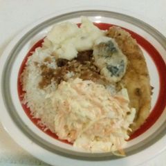 A picture of Coleslaw with pineapple.