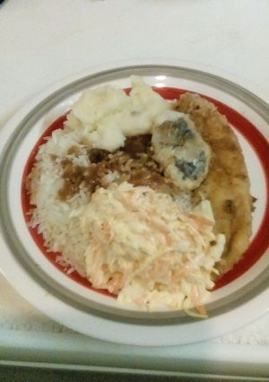 A picture of Coleslaw with pineapple.