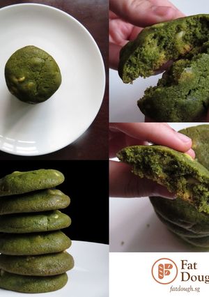 A picture of White Chocolate Matcha Cookies.