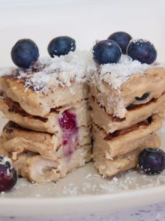 Una foto de Tortitas de arándanos (veganas)