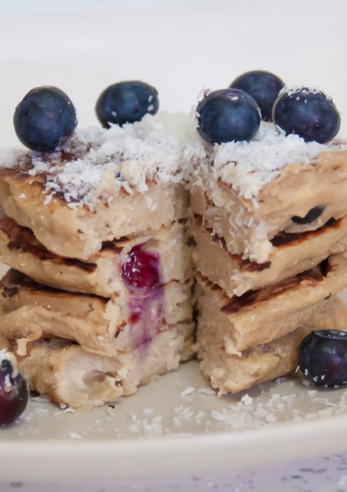 Una foto de Tortitas de arándanos (veganas)