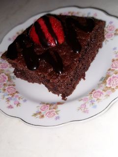 عکسی از دستور 🍫کیک براونی کاکائویی توت فرنگی🍓 در آون توستر
