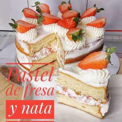 Pastel de fresas y nata! Receta de Endúlzate con Eu- Cookpad