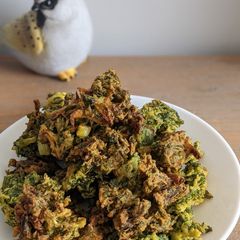 Kale fritters (kale pakodas) A picture of Kale fritters (kale pakodas).