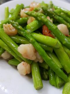 Hình của món Măng tây xào tôm.