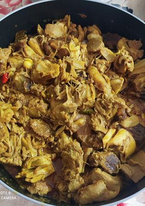 কাঁচা কাঁঠালের গরুর মাংসের ভুনা। 🙂🙂 রেসিপির প্রধান ছবি