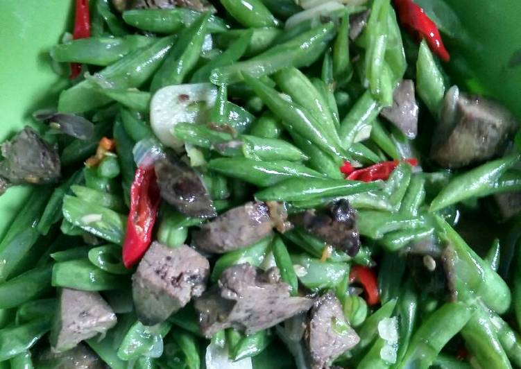 Langkah memasak Tumis Buncis dgn ati Lezat