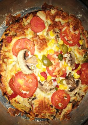 عکسی از دستور پیتزا مرغ و سبزیجات