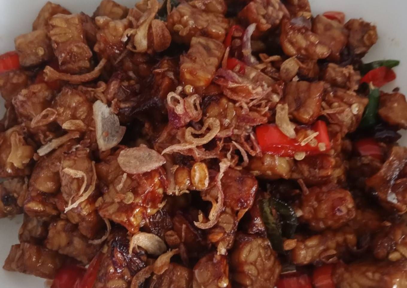 Orek tempe pedas manis