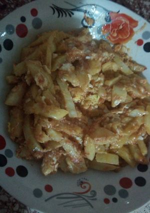 صورة لوصفة بطاطا مقلية بالطماطم والبيض 😋😋😋😋😋😋😋😋