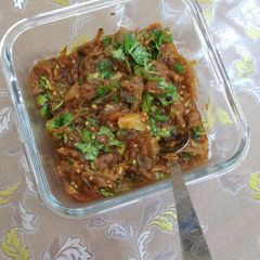 A picture of Baigan ka bharta.