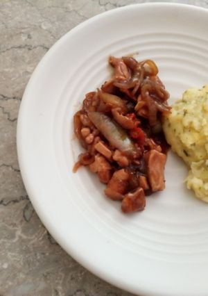 Foto resep Mashed potato & ayam lada hitam