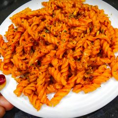 A picture of Masala Pasta. /Indian Style Pasta.