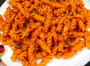 A picture of Masala Pasta. /Indian Style Pasta.