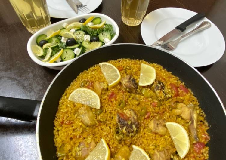 Chicken paella atau hidangan khas spanyol π₯
