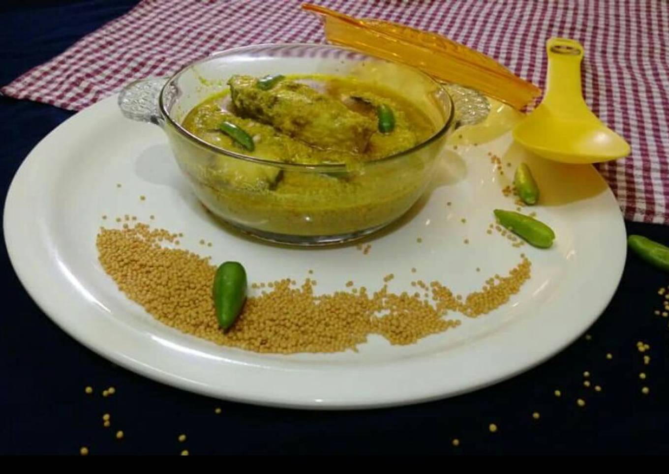 Garlic coconut steamed hilsa