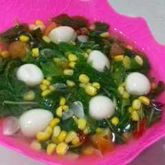Sayur bayam jagung telur puyuh রেসিপির প্রধান ছবি