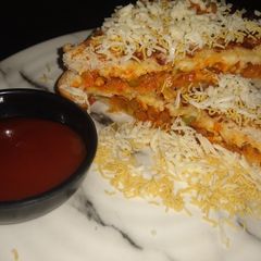 A picture of Leftover vegetable toast.