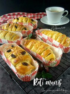 Foto resep Roti manis isi pisang coklat keju