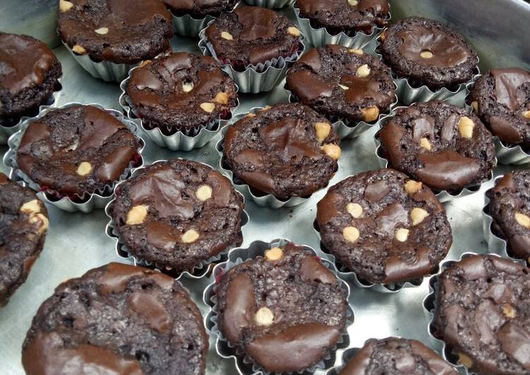 Mini chewy brownies no bp