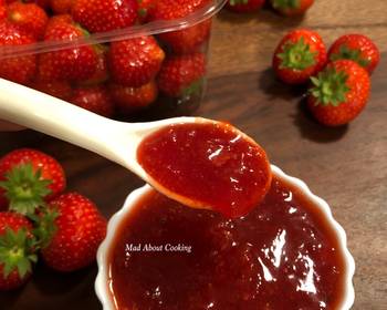 Popular Cuisine Homemade Strawberry Jam  Three Ingredients Fruit Jam Yummy