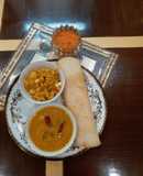 Masala dosa with red chutney