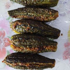 A picture of Bharwa karela.