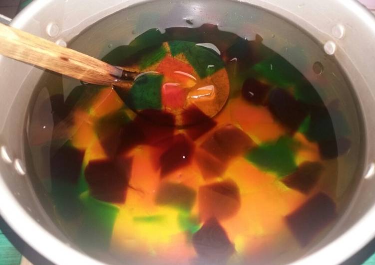 Resep masakan Es jelly rainbow | Resep Bumbu Es jelly rainbow Yang Sedap