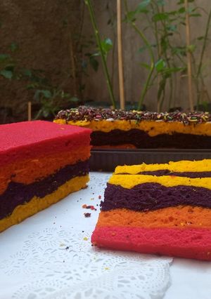Foto resep Bolu pelangi kukus