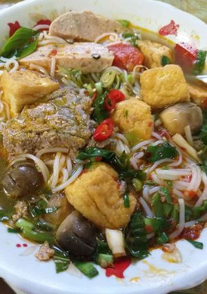 Hình của món Bún riêu cua.