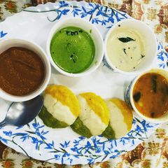A picture of Tricolour Idli.