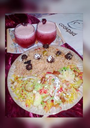 A picture of Moti Pulao & Mutanjan with Strawberry & Plum Spark.