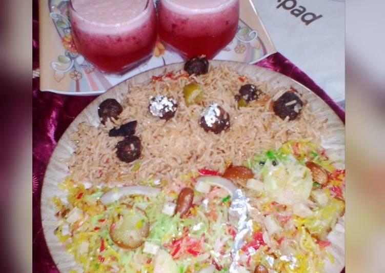 Easiest Way to Prepare Quick Moti Pulao &amp; Mutanjan with Strawberry &amp; Plum Spark