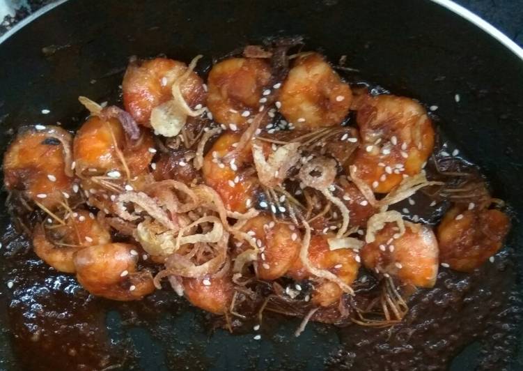 Tumis udang kecap