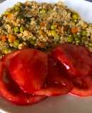 Upma de quinoa con arvejas