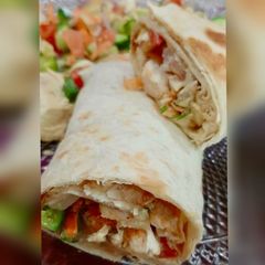Arabic shuwarma wrap A picture of Arabic shuwarma wrap.