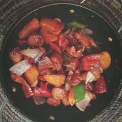 A picture of Sausage stirfry.