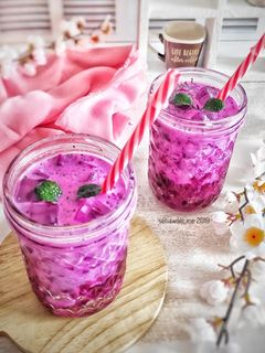 Foto resep Es Jelly Susu Buah Naga