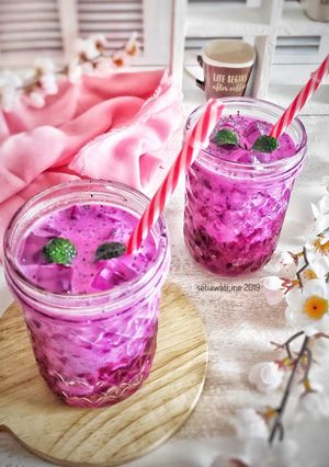 Foto resep Es Jelly Susu Buah Naga