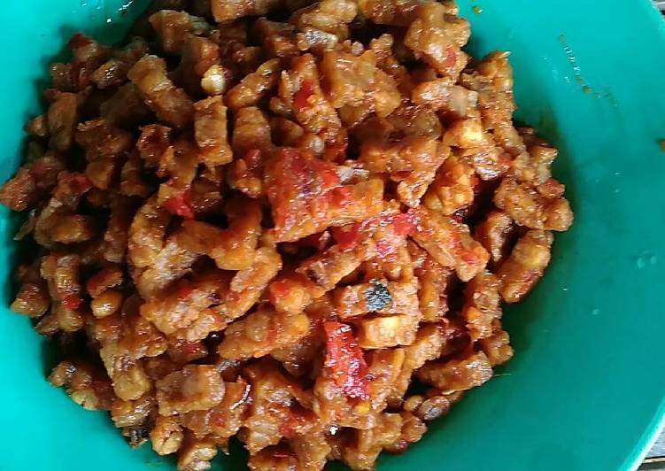 Resep Kering tempe pedas manis Anti Gagal