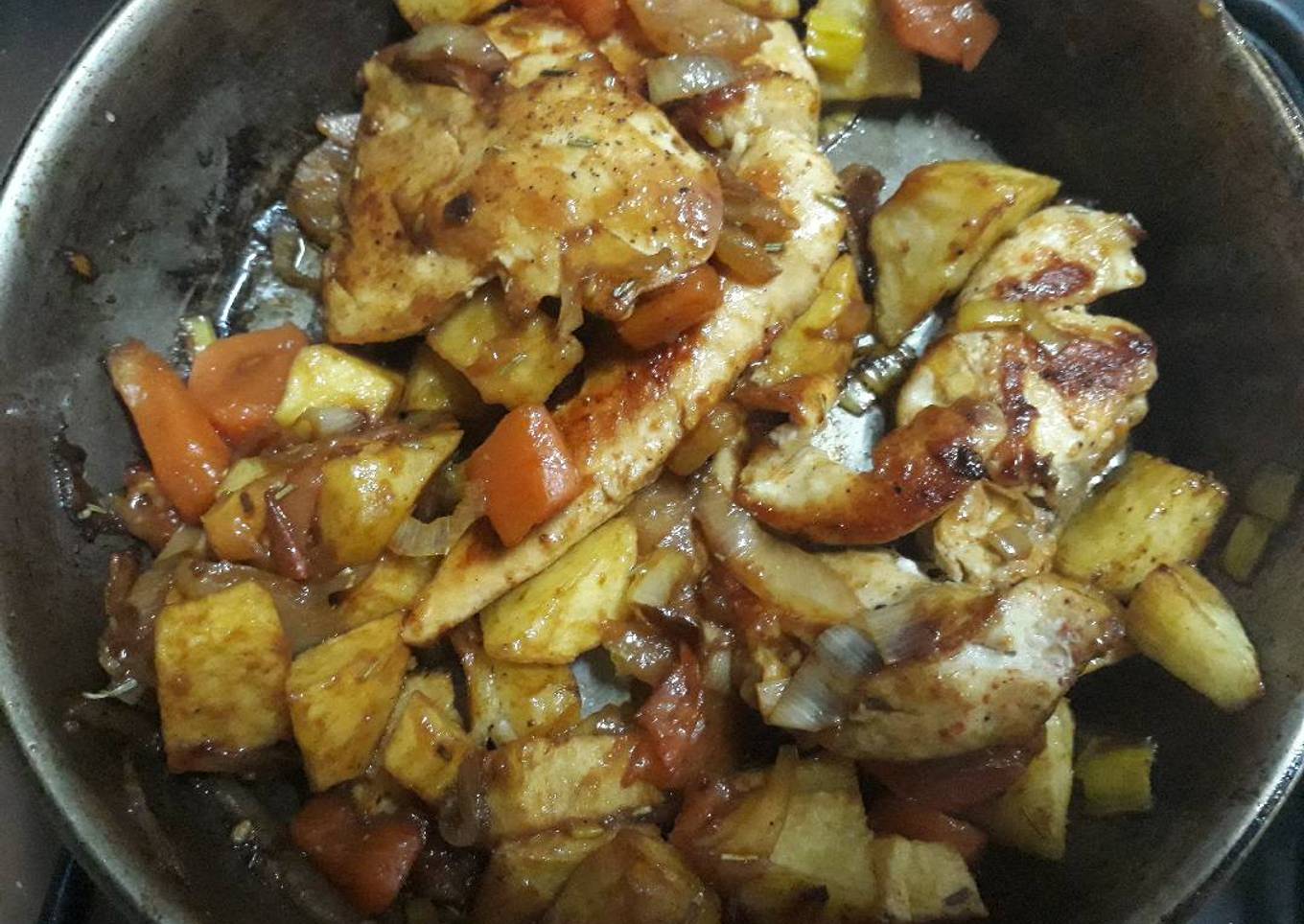 Pollo a la huerta