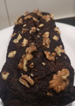 Una foto de Brownie de avena y chocolate